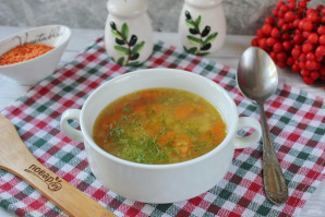 Суп с чечевицей и морковью